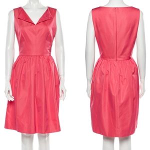 Lela Rose Slit Front Full Skirt Peony Peplum Dress